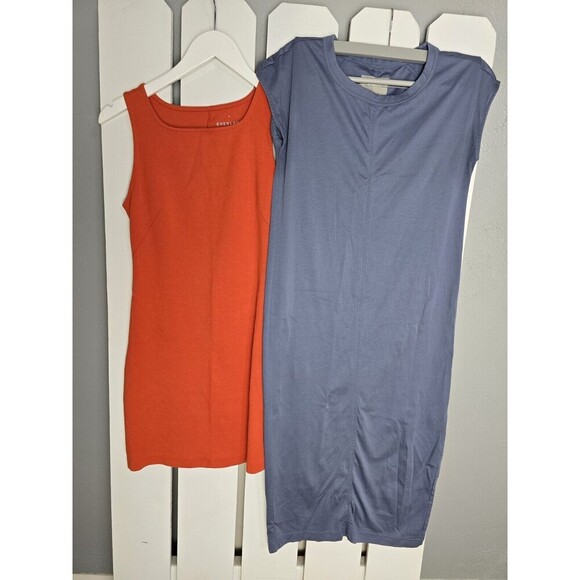 Everlane Casual Weekend Tshirt Dress Blue Orange Lot of 2 XS - Picture 1 of 15
